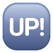 🆙 Emoji Schriftzug „UP!“ im blauen Quadrat WhatsApp 2.20.198.15.