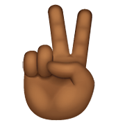 ✌🏾 Emoji Victory-Geste: mitteldunkle Hautfarbe WhatsApp 2.20.198.15.