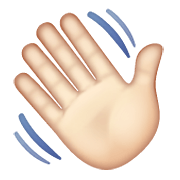 👋🏻 Emoji winkende Hand: helle Hautfarbe WhatsApp 2.20.198.15.