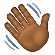 👋🏾 Emoji Mão Acenando: Pele Morena Escura na WhatsApp 2.20.198.15.