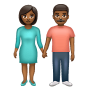 👫🏾 Emoji Mann und Frau halten Hände: mitteldunkle Hautfarbe WhatsApp 2.20.198.15.