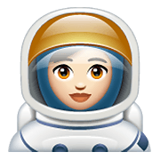 👩🏻‍🚀 Emoji Astronauta Mulher: Pele Clara na WhatsApp 2.20.198.15.