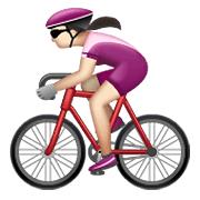 Émoji 🚴🏻‍♀️ Cycliste Femme : Peau Claire sur WhatsApp 2.20.198.15.