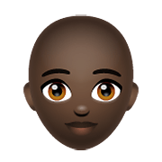 👩🏿‍🦲 Emoji Frau: dunkle Hautfarbe, Glatze WhatsApp 2.20.198.15.