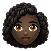 👩🏿‍🦱 Emoji Frau: dunkle Hautfarbe, lockiges Haar WhatsApp 2.20.198.15.