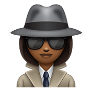 🕵🏾‍♀️ Emoji Detective Mujer: Tono De Piel Oscuro Medio en WhatsApp 2.20.198.15.