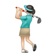 Emoji 🏌🏻‍♀️ Golfista Donna: Carnagione Chiara su WhatsApp 2.20.198.15.