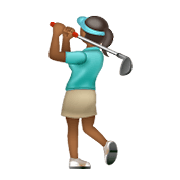 🏌🏾‍♀️ Emoji Mulher Golfista: Pele Morena Escura na WhatsApp 2.20.198.15.