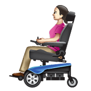 👩🏻‍🦼 Emoji Frau in elektrischem Rollstuhl: helle Hautfarbe WhatsApp 2.20.198.15.
