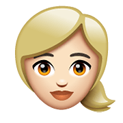 Emoji 👱🏻‍♀️ Donna Bionda: Carnagione Chiara su WhatsApp 2.20.198.15.