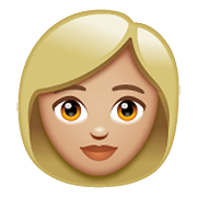 👩🏼 Emoji Mujer: Tono De Piel Claro Medio en WhatsApp 2.20.198.15.