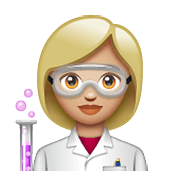 Emoji 👩🏼‍🔬 Scienziata: Carnagione Abbastanza Chiara su WhatsApp 2.20.198.15.