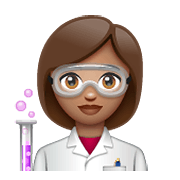 Emoji 👩🏽‍🔬 Scienziata: Carnagione Olivastra su WhatsApp 2.20.198.15.