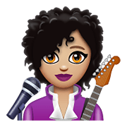 👩🏼‍🎤 Emoji Cantante Mujer: Tono De Piel Claro Medio en WhatsApp 2.20.198.15.