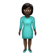 🧍🏿‍♀️ Emoji stehende Frau: dunkle Hautfarbe WhatsApp 2.20.198.15.