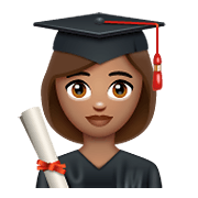 Emoji 👩🏽‍🎓 Studentessa: Carnagione Olivastra su WhatsApp 2.20.198.15.