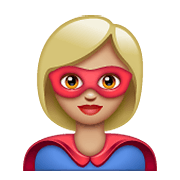 Émoji 🦸🏼‍♀️ Super-héroïne : Peau Moyennement Claire sur WhatsApp 2.20.198.15.