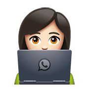 Emoji 👩🏻‍💻 Tecnologa: Carnagione Chiara su WhatsApp 2.20.198.15.