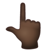 👆🏿 Emoji Dorso Da Mão Com Dedo Indicador Apontando Para Cima: Pele Escura na WhatsApp 2.20.206.24.
