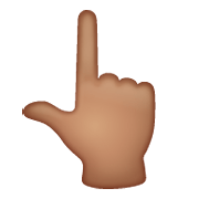 👆🏽 Emoji Dorso Da Mão Com Dedo Indicador Apontando Para Cima: Pele Morena na WhatsApp 2.20.206.24.