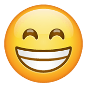 Emoji 😁 Faccina Raggiante Con Occhi Felici su WhatsApp 2.20.206.24.