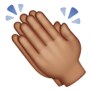 👏🏽 Emoji klatschende Hände: mittlere Hautfarbe WhatsApp 2.20.206.24.