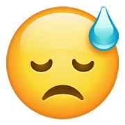 😓 Emoji bedrücktes Gesicht mit Schweiß WhatsApp 2.20.206.24.