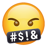Emoji 🤬 Faccina Con Simboli Sulla Bocca su WhatsApp 2.20.206.24.