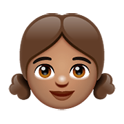 👧🏽 Emoji Mädchen: mittlere Hautfarbe WhatsApp 2.20.206.24.