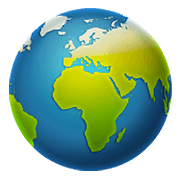 Émoji 🌍 Globe Tourné Sur L’Afrique Et L’Europe sur WhatsApp 2.20.206.24.