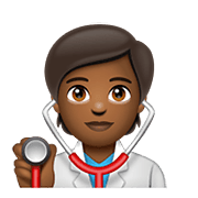 Emoji 🧑🏾‍⚕️ Persona Che Lavora Nella Sanità: Carnagione Abbastanza Scura su WhatsApp 2.20.206.24.
