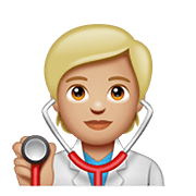 🧑🏼‍⚕️ Emoji Profesional Sanitario: Tono De Piel Claro Medio en WhatsApp 2.20.206.24.
