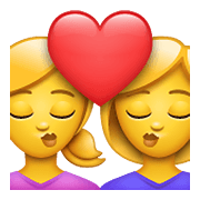 👩‍❤️‍💋‍👩 Emoji sich küssendes Paar: Frau, Frau WhatsApp 2.20.206.24.