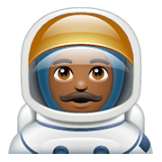 👨🏾‍🚀 Emoji Astronauta Homem: Pele Morena Escura na WhatsApp 2.20.206.24.
