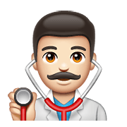 👨🏻‍⚕️ Emoji Homem Profissional Da Saúde: Pele Clara na WhatsApp 2.20.206.24.