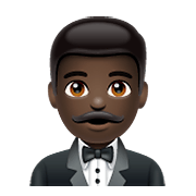 Emoji 🤵🏿‍♂️ Uomo in smoking: tonalità nera della pelle su WhatsApp 2.20.206.24.
