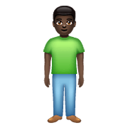 🧍🏿‍♂️ Emoji stehender Mann: dunkle Hautfarbe WhatsApp 2.20.206.24.