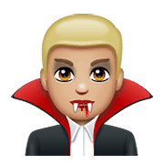Émoji 🧛🏼‍♂️ Vampire Homme : Peau Moyennement Claire sur WhatsApp 2.20.206.24.