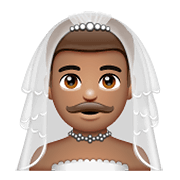 Emoji 👰🏽‍♂️ Sposo Con Velo: Carnagione Olivastra su WhatsApp 2.20.206.24.