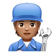 🧑🏽‍🔧 Emoji Mechaniker(in): mittlere Hautfarbe WhatsApp 2.20.206.24.