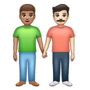 Emoji 👨🏽‍🤝‍👨🏻 Due Uomini Che Si Tengono Per Mano: Carnagione Olivastra E Carnagione Chiara su WhatsApp 2.20.206.24.