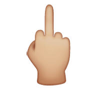 🖕🏼 Emoji Mittelfinger: mittelhelle Hautfarbe WhatsApp 2.20.206.24.