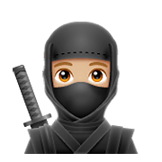 🥷🏼 Emoji Ninja: Tono De Piel Claro Medio en WhatsApp 2.20.206.24.