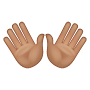 👐🏽 Emoji Mãos Abertas: Pele Morena na WhatsApp 2.20.206.24.