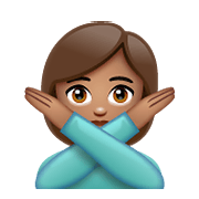 Emoji 🙅🏽 Persona Che Fa Segno Di No: Carnagione Olivastra su WhatsApp 2.20.206.24.