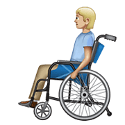 🧑🏼‍🦽 Emoji Person in manuellem Rollstuhl: mittelhelle Hautfarbe WhatsApp 2.20.206.24.
