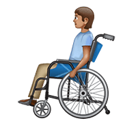 🧑🏽‍🦽 Emoji Person in manuellem Rollstuhl: mittlere Hautfarbe WhatsApp 2.20.206.24.