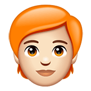 🧑🏻‍🦰 Emoji Erwachsener: helle Hautfarbe, rotes Haar WhatsApp 2.20.206.24.