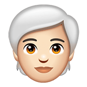🧑🏻‍🦳 Emoji Erwachsener: helle Hautfarbe, weißes Haar WhatsApp 2.20.206.24.
