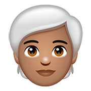 Emoji 🧑🏽‍🦳 Persona: Carnagione Olivastra E Capelli Bianchi su WhatsApp 2.20.206.24.